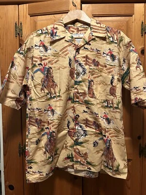 Vintage 1990s Nick & Nora Cowboy Pajama Shirt Yellow Flannel Kurt Cobain Size M - Image 1 of 4