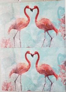 2er Set Vinyl Schaumstoff Rückseite Tischsets (12"x18") 2 Flamingos & Post, PH - Bild 1 von 15