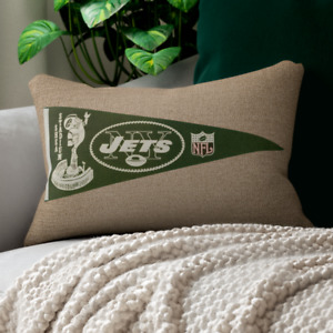 New York Jets Vintage Pennant Spun Polyester Pillow