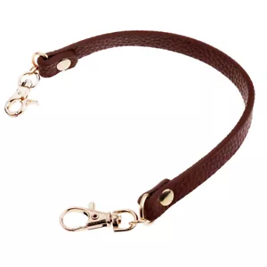 PU Leather Short Handbag Crossbody Bag Strap Replacement Purse Handle Brown - Picture 1 of 6