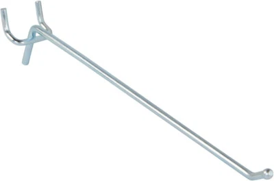 Lot of 20 8" Long Chrome Peg Hooks for 1/4" Pegboard U Shaped Mounting Hook - Image 1 of 4