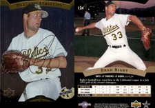 Brad Rigby Signed 1995 SP Top Prospects #124 Card Modesto A's Auto AU