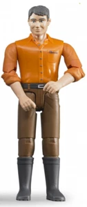 BRUDER - Personnage articulé homme brun avec pantalon marron et chemise orang... - Picture 1 of 1