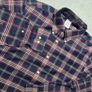 Camicia Brooks Brothers flanella bottoni uomo media tasca abbinata Oxford manica lunga - Foto 1 di 15