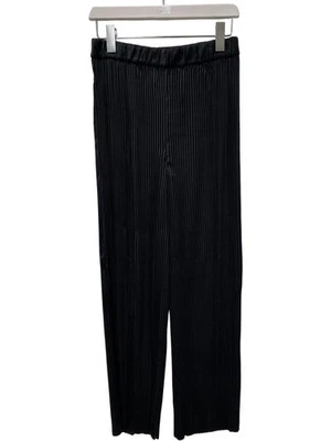 Boden Pleated Plisse Wide Leg Trousers Black Polyester UK 12 1 RVB001 - Image 1 of 4