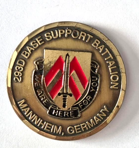 USA Challenge Coin ---293D Base Support Battalion-- Mannheim Germany Commander C - Bild 1 von 4