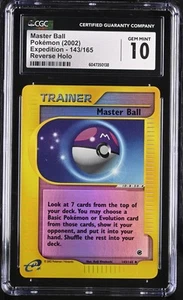 CGC 10 GEM MINT Master Ball Expedition 143/165 Reverse Holo Pokemon Card - Picture 1 of 2