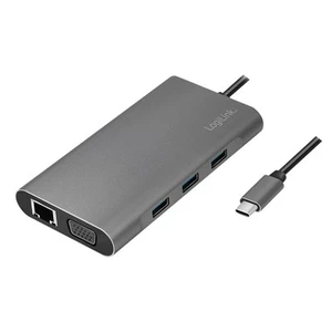 LogiLink UA0383 USB 3.2 Gen 1 Dockingstation, 10-Port, USB-C, PD, silber - Bild 1 von 8