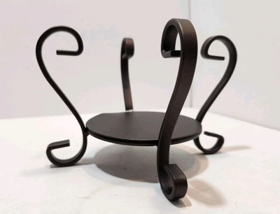Yankee Candle Iron Table Top Jar Holder 1324133 Scroll Pattern Brown NEW - Image 1 of 4