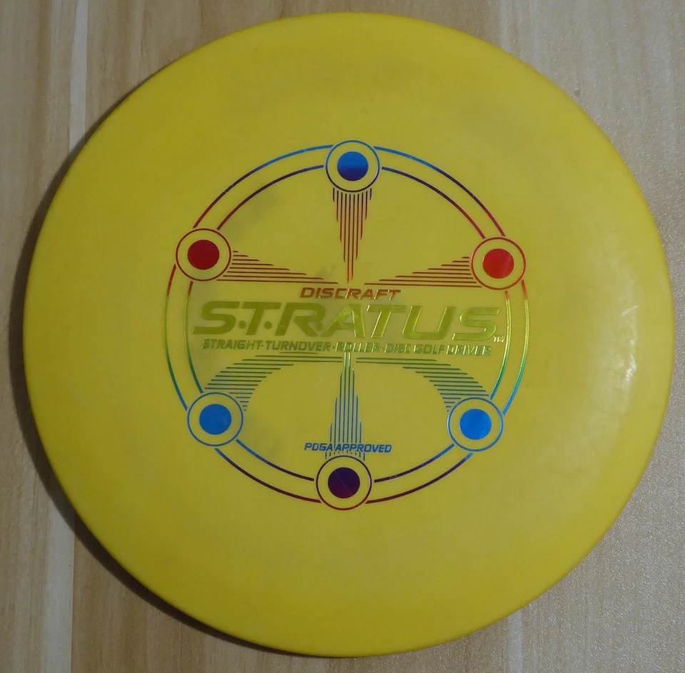 Discraft Stratus "6 ojos" PFN (amarillo, 172 g) - Sello arco iris / En muy buen estado Foto 1 de 4