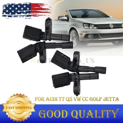 4PCS For Audi TT Q5 VW CC Golf Jetta Front And Rear Wheel ABS Sensors US - Imagem 1 de 4