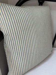 Handmade 18” Self-piped Cushion Cover Susie Watson Dimity Marine Blue BOTHSIDES - Picture 1 of 16