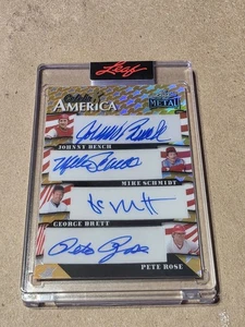 Schmidt Brett Rose Bench More 2025 LEAF METAL INDEPENDENCE DAY 8 AUTO 1/1 - Picture 1 of 2
