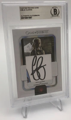 Tarjeta EMILIA CLARKE AUTO BECKETT Auténtica CORTADA Firma JUEGO DE TRONOS DAENERYS Foto 1 de 4