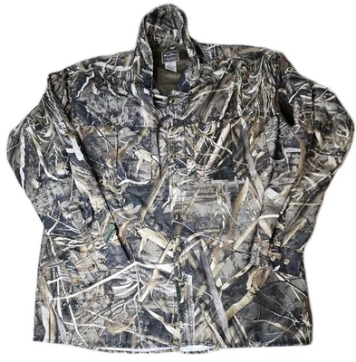 Drake Button Down Shirt Men's 2XL Realtree Max-5 Waterfowl Hunting Camo Vented - Image 1 of 4