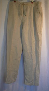 Cubavera Men's Medium Natural Beige Drawstring Linen Blend Pants Tropic Weight - Picture 1 of 8