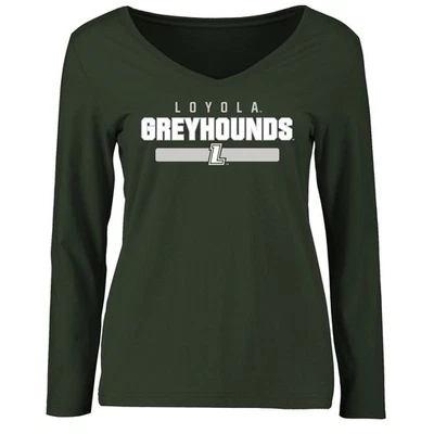 Women's Green Loyola College Maryland Greyhounds Team Strong Long Sleeve T-Shirt - Image 1 of 2