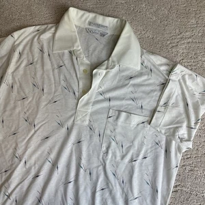Men’s Vintage Christian Dior Large Short Sleeve Polo Shirt Geometric Cotton Poly - Picture 1 of 7