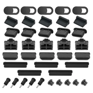 Couvercles anti-poussière en silicone pour ports USB pour ordinateur portable et appareils mobiles - Photo 1/22
