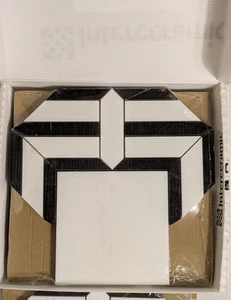 4 Boxes Interceramic Marble Dolomite Nero 9x9 Windsor/Edinburgh Polished Mosaic - Picture 1 of 18