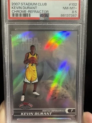2007 Topps Stadium Club Kevin Durant RC #102 Chrome Refractor  PSA 8.5  /999 - Image 1 of 3