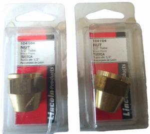 ( 2 Pieces) Lincoln 104104 Flare nut fitting 1/2'' Tube - Picture 1 of 3