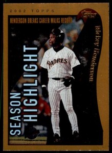 2002 Topps Baseball Card Rickey Henderson A Baseball Cards #333