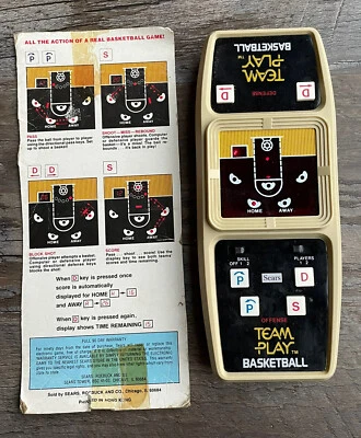 Vintage Sears Team Play Basketball Electronic Handheld Game w Instructions WORKS - Image 1 of 4