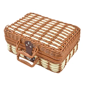 Hand-woven Storage Box Small Baskets for Vintage Case Imitation Rattan - Picture 1 of 12