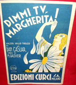DAN CASLAR/GALDIERI Dimmi tu, Margherita 1935 Spartito Music sheet - Imagen 1 de 1