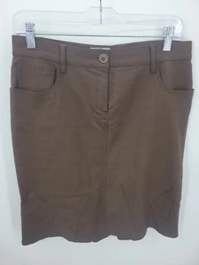 Blumarine Skirt Womens 44 Brown Wool Blend Flared Hem Pocket Made in Italy - Picture 1 of 7