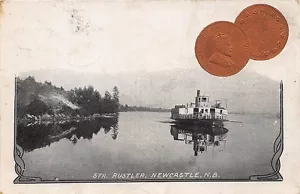 Postal moneda de 1 centavo Steamer Rustler Newcastle Nueva B 1904 - Imagen 1 de 1