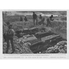 HAMBURG Deutschland ein offenes Grab auf dem Friedhof - Antikdruck 1892