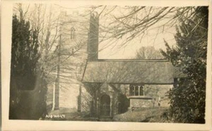 REAL PHOTOGRAPHIC POSTCARD OF AISHOLT CHURCH, (NEAR BRIDGWATER), SOMERSET - Picture 1 of 2