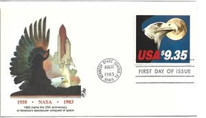 1983 FDC, $9.35 HONORING NASA 25 YEARS OF SPACE TRAVEL - Picture 1 of 1