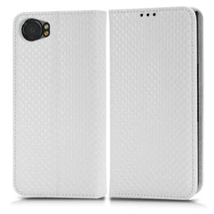 For BlackBerry Keyone, Wallet Case Grid Flip Leather Wallet Card Stand Cover - Picture 1 of 22