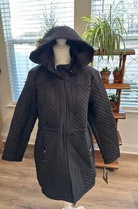 Neu mit Etikett wetterfester Damenmantel Reißverschluss vorne abnehmbare Kapuze Gr. XL Knebeltaille Zug - Bild 1 von 8