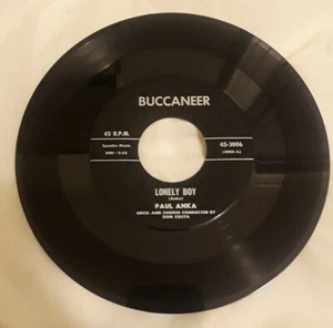 PAUL ANKA - Lonely Boy / Puppy Love Vinyl 45 RPM 7" Buccaneer 45-3006  EX  - Imagen 1 de 2