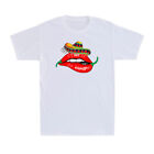 Pepper Sexy Lips Hot Mexican Sombrero Cinco De Mayo Chili Vintage Men's T-Shirt