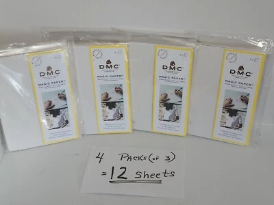 DMC Blank Magic Paper for Embroidery or Cross Stitch - 4 PACKS of 3 = 12 SHEETS - Image 1 of 3