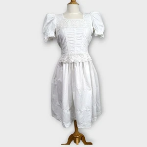 Paulina Dress Womens Size 8 / 10 White FLAWS READ Cottage, Shoujo Prairie - Picture 1 of 17