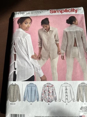 Simplicity Pattern 8416 Misses Shirt With Back Variations Sz 6-14 - Image 1 of 3