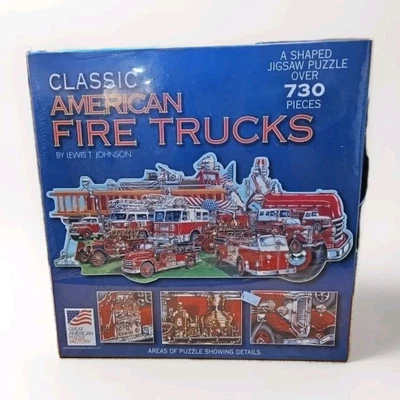 Classic American Fire Trucks Shaped Puzzle 730+pc New Factory Sealed - Image 1 of 4