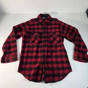 Vintage Woolrich Buffalo Plaid Red Wool Flannel Men’s Shirt Made In USA Medium - Picture 1 of 9
