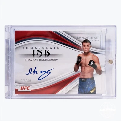 2023 PANINI IMMACULATE COLLECTION UFC SHAVKAT RAKHMONOV AUTO /49 LC - Image 1 of 3