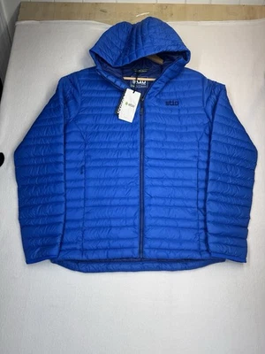 Stio Men's Pinion Down Hooded Jacket Cosmic Blue Size Large NWT $299 MSRP - Image 1 of 4