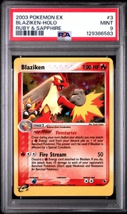 2003 Pokemon Ex Ruby & Sapphire #3 Blaziken Holo Ruby & Sapphire PSA 9 MINT - Picture 1 of 2