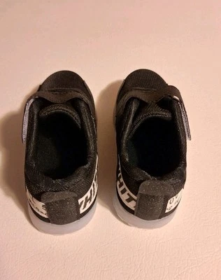 Kids Tennis Shoes Black Hook And Loop Glittery Lightning Bolts - Image 1 of 4