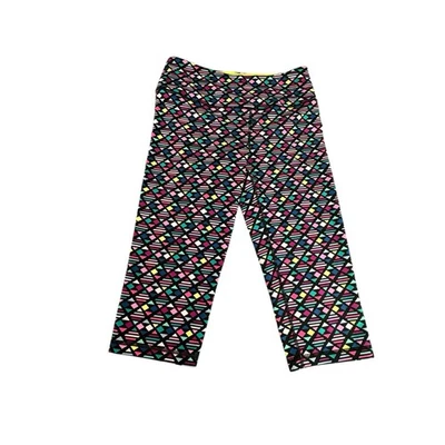 VSX Sport Knockout Crop Leggings M Geometric Neon Black Workout Pants Victoria - Image 1 of 4