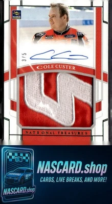 2020 National Treasures  Cole Custer Rookie Patch Autographs Green #/5 - Image 1 of 2